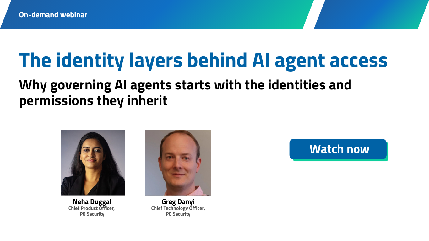 On-demand webinar - The identity layers behind AI agent access webinar tile with headshots of Neha Duggal and Greg Danyi